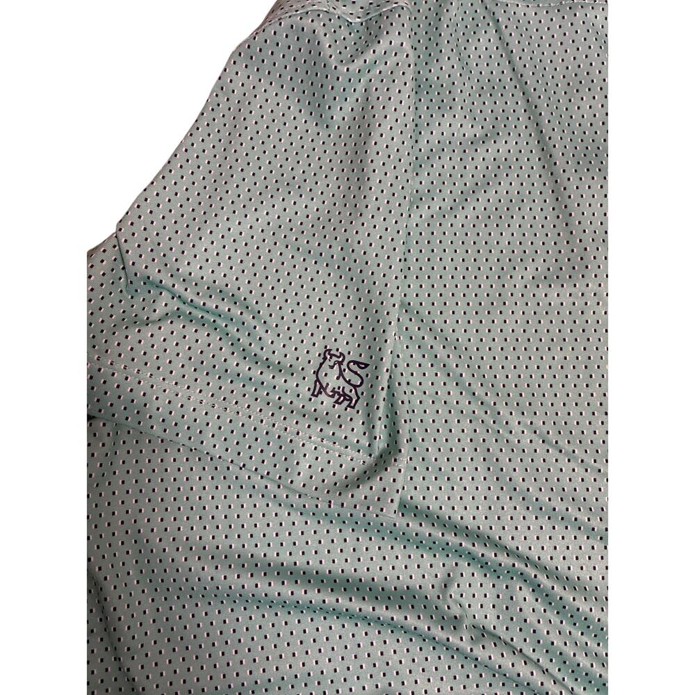 Cutter & Buck Performance Golf Polo Mens Medium Teal Patterned Athletic - Picture 3 of 4
